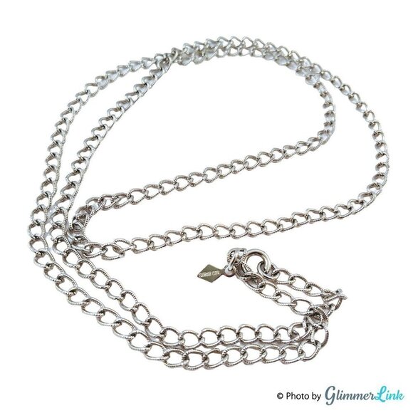 Vintage Sarah Coventry Silver Tone Textured Links Chain Necklace - Picture 4 of 9